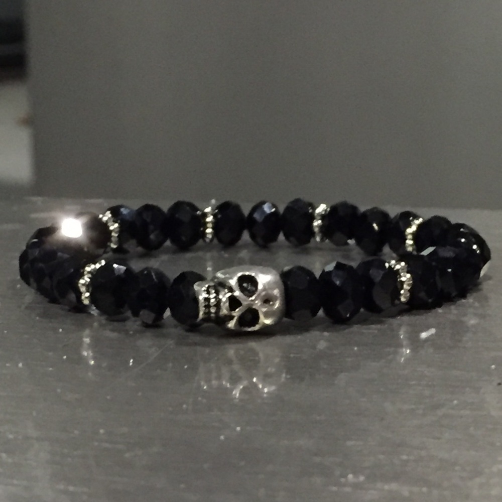 Crystal skull bracelet